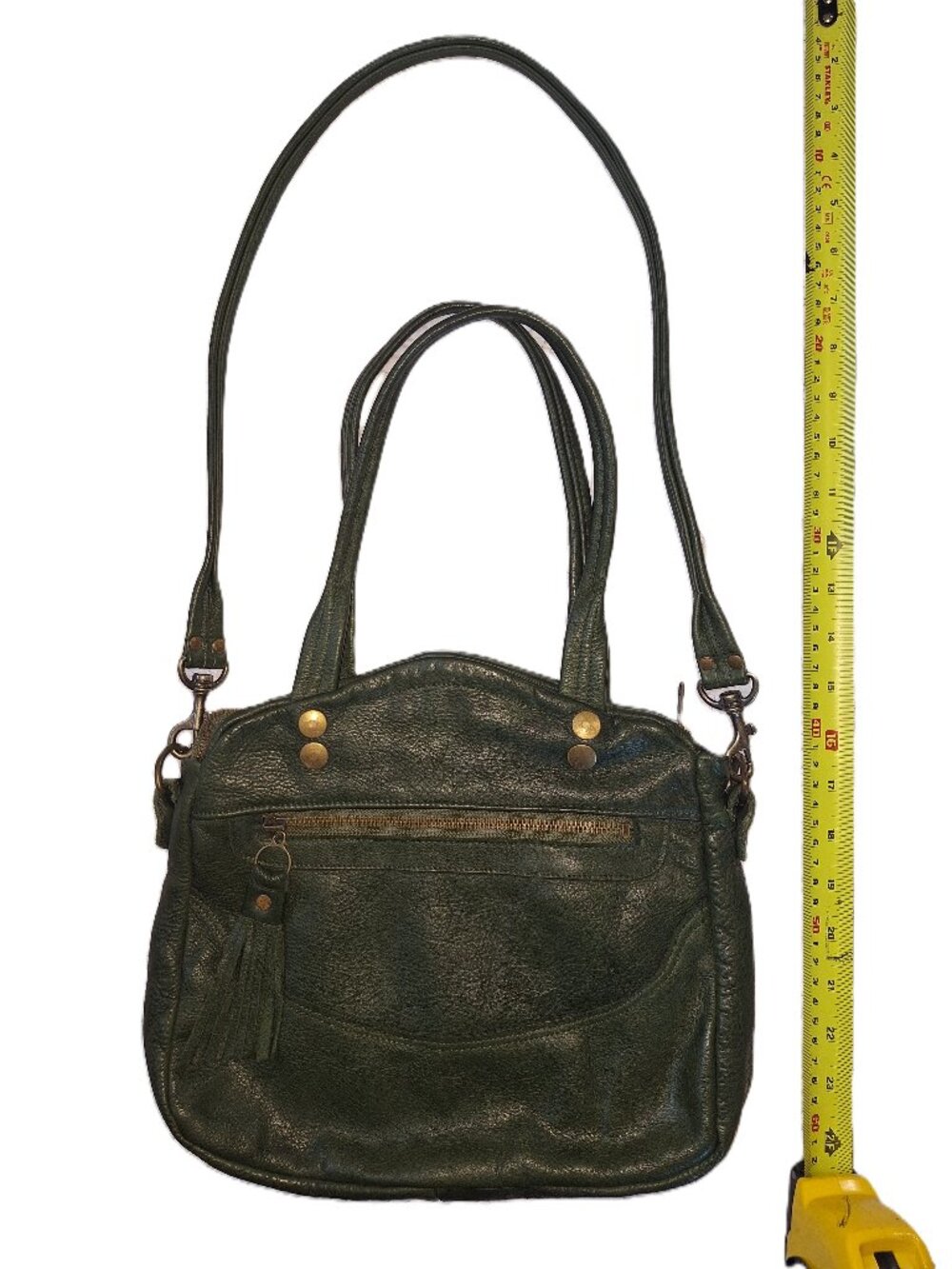 Valhalla Brooklyn Green leather shoulder bag